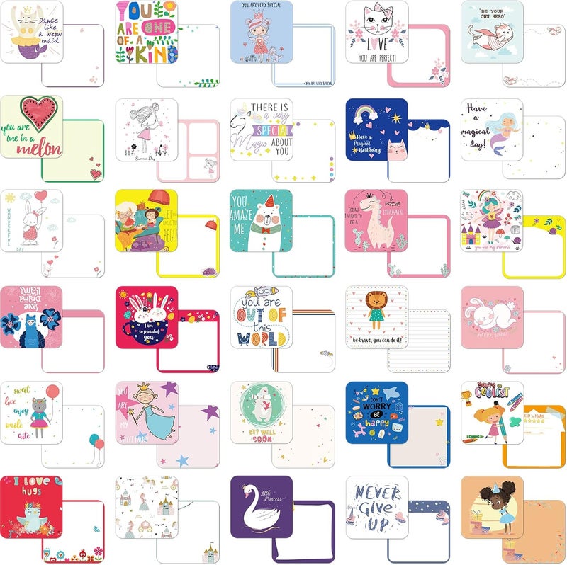 Teling 120 Pieces Lunch Box Notes Cute Lunchbox Notes Inspirational Motivational Lunchbox Cards Funny Encouragement Notebook for Lunch Accessories, 60 Style - Image 4